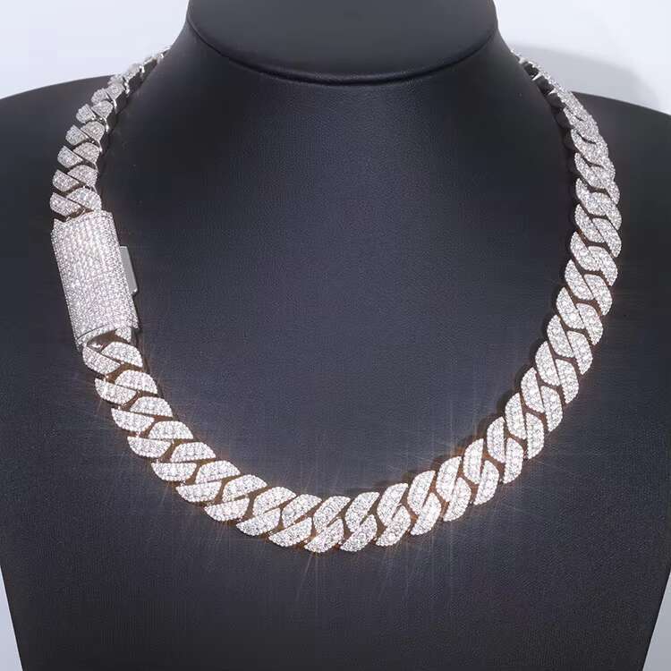 Hip Hop High Quality Heavy Silver 16mm Men Necklace Gold Plated VVS1 Moissanite Diamonds Cuban Link Chain with GRA Certificate