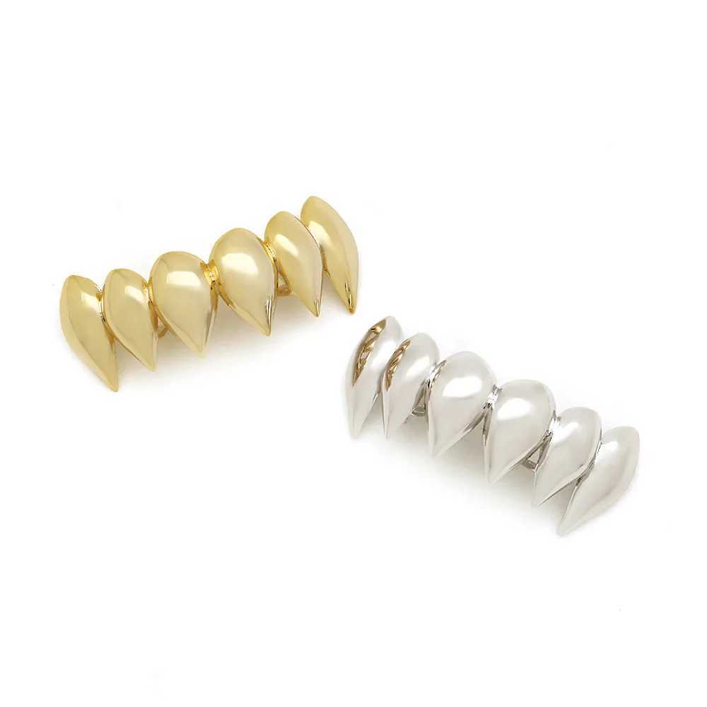 A row of sharp teeth Grillzs square mens hip-hop top teeth Grillz vampire square mens hip-hop rapper jewelry W250412
