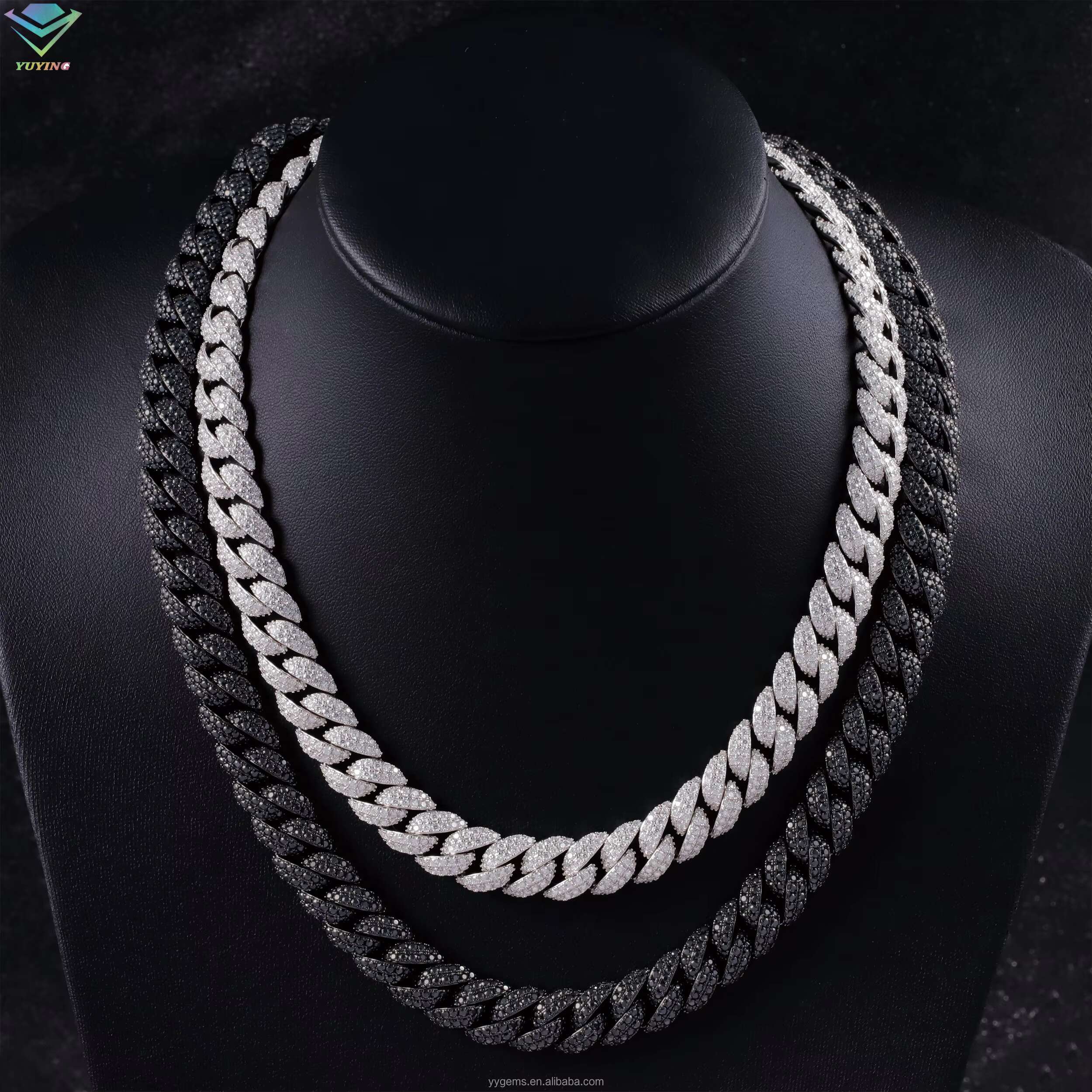 Yu Ying New Arrival S925 Sterling Silver Pass Diamond Tester VVS Moissanite Diamond Necklace Bracelet Cuban Link Chain