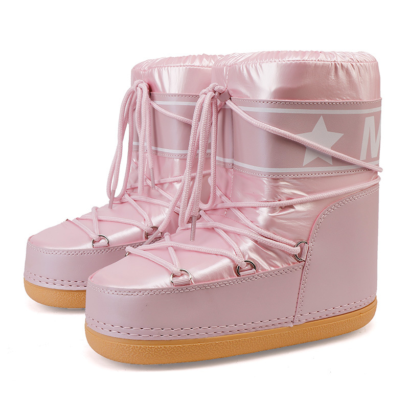 Womens Walking In Space Collection Cross Border Trade Space Boots Winter Travel Ski Boots Waterproof Non Slip Mid Calf Snow Boots