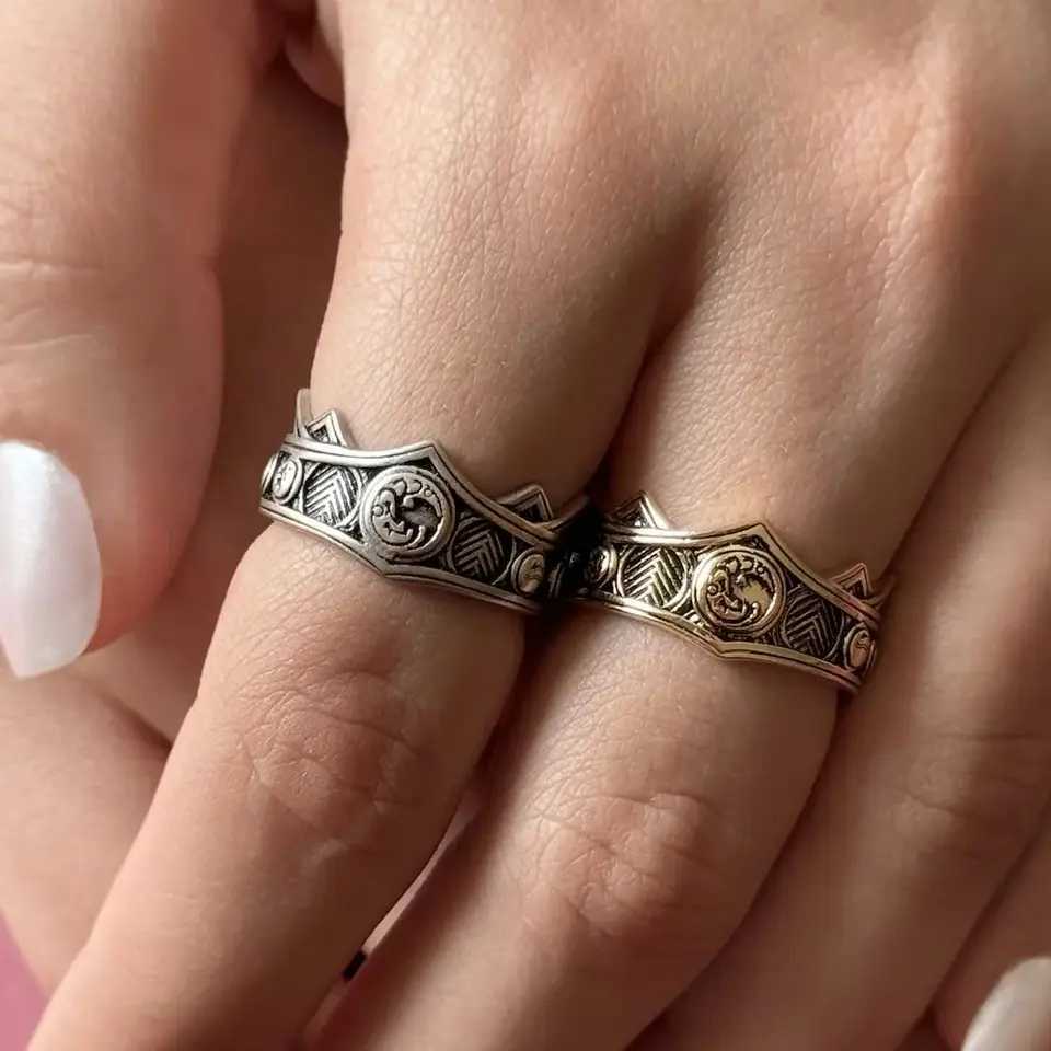 Dragon She Family Ring Retro Gothic Medieval Dragon Finger Ring Jewelry Role Playing Party Props Jewelry DisplayXJ250412