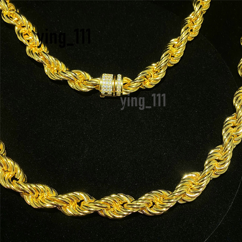 9mm 11mm S925 Silver Rope Chain Moissanite Cuban Necklace Iced Out Vvs1 Diamond Clasp Links