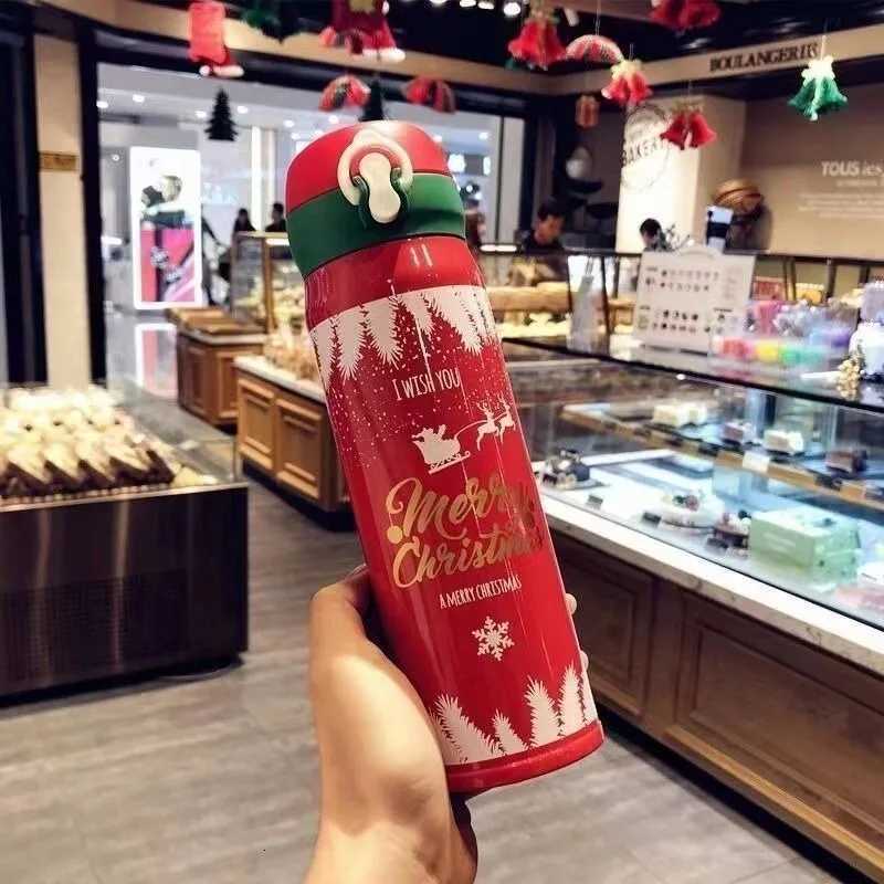 Christmas 500ml Christmas Thermos Cup Vacuum Flask 304 Stainless Steel Water Bottle Portable Insulated Thermal Mug Christmas Gift Y251112