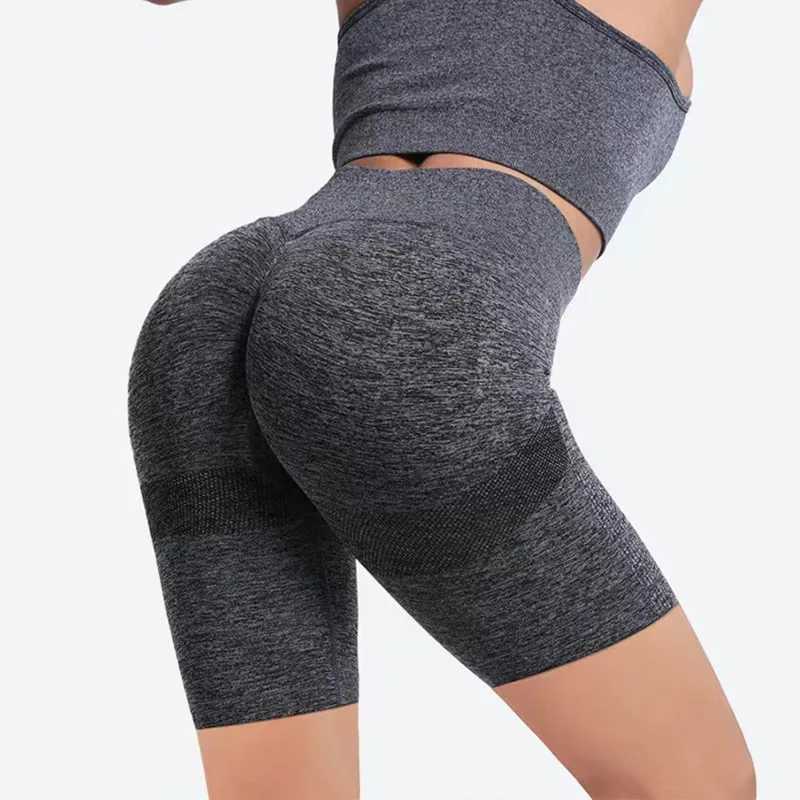 High waisted sports shorts womens yoga shorts push ups womens soft nylon fitness running shorts exercise leg gym shorts Y250412
