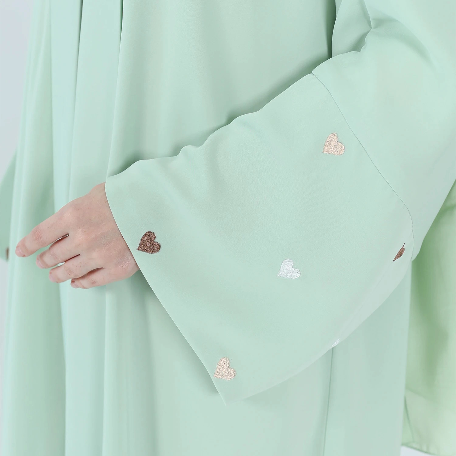 Islamic womens clothing love y kimono Abaya with headscarf set Dubai Saudi Muslim open style long front female LR783 250411