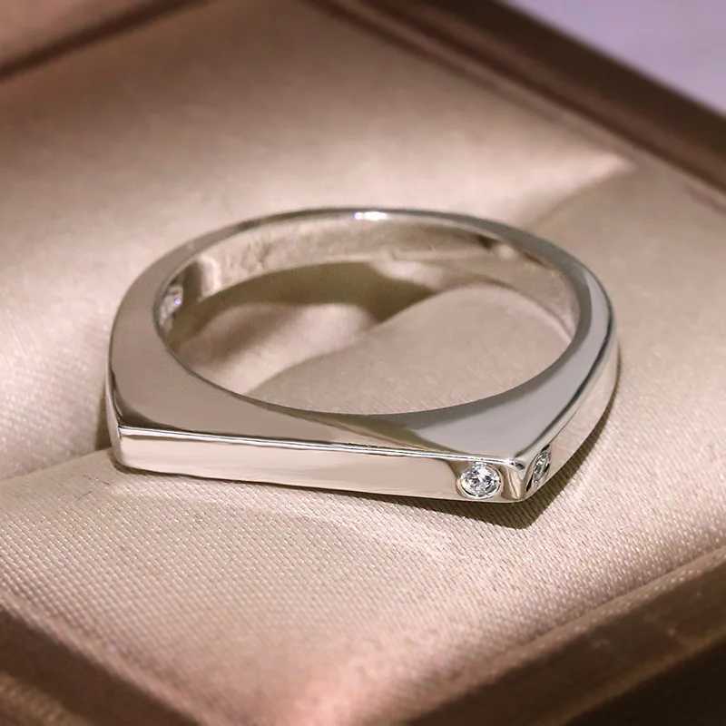 Hot selling geometric ring womens simple double bar circular ring stainless steel simple rose gold matte wedding party ringXJ250412