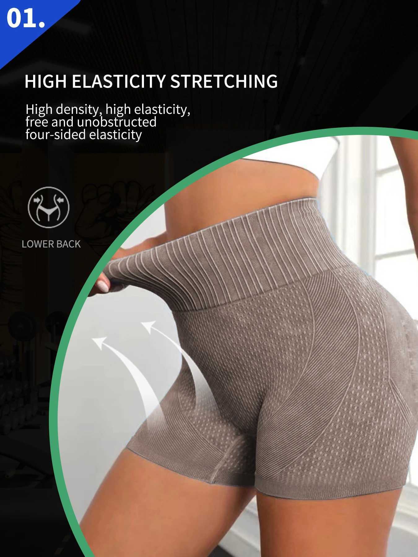 Tight fitting high waisted sexy peach quick drying breathable yoga pants womens running sports and fitness three-point shorts Y250412