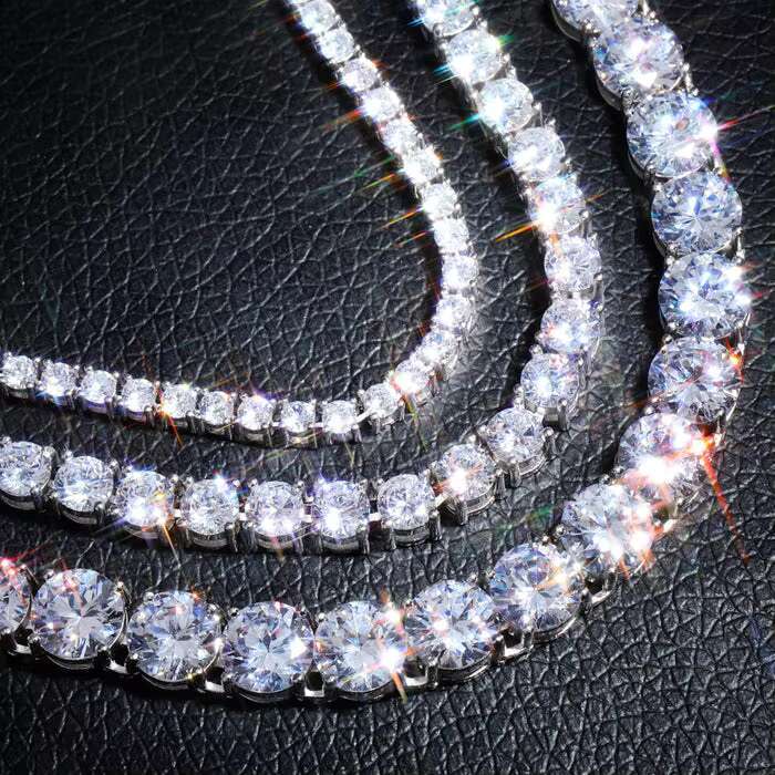 Wholesale Price Hip Hop 925 Sterling Silver 2mm 3mm 4mm 5mm 6mm VVS D Color Moissanites Diamond Moissanite Tennis Chains