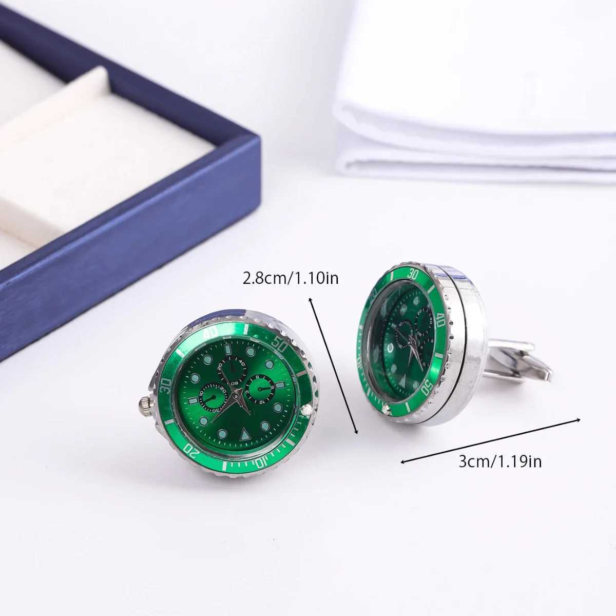 Clock Cufflinks Light Luxury Personalized Art Mens French Set Shirt Spinning Wedding Anniversary Holiday GiftT250412