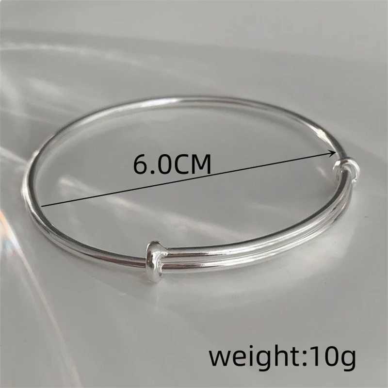 Simple Smooth Pull Geometric Adjustable Cuff Bangles Personality Silver Color Bracelets Women Jewelry Wedding PulseirasC250411