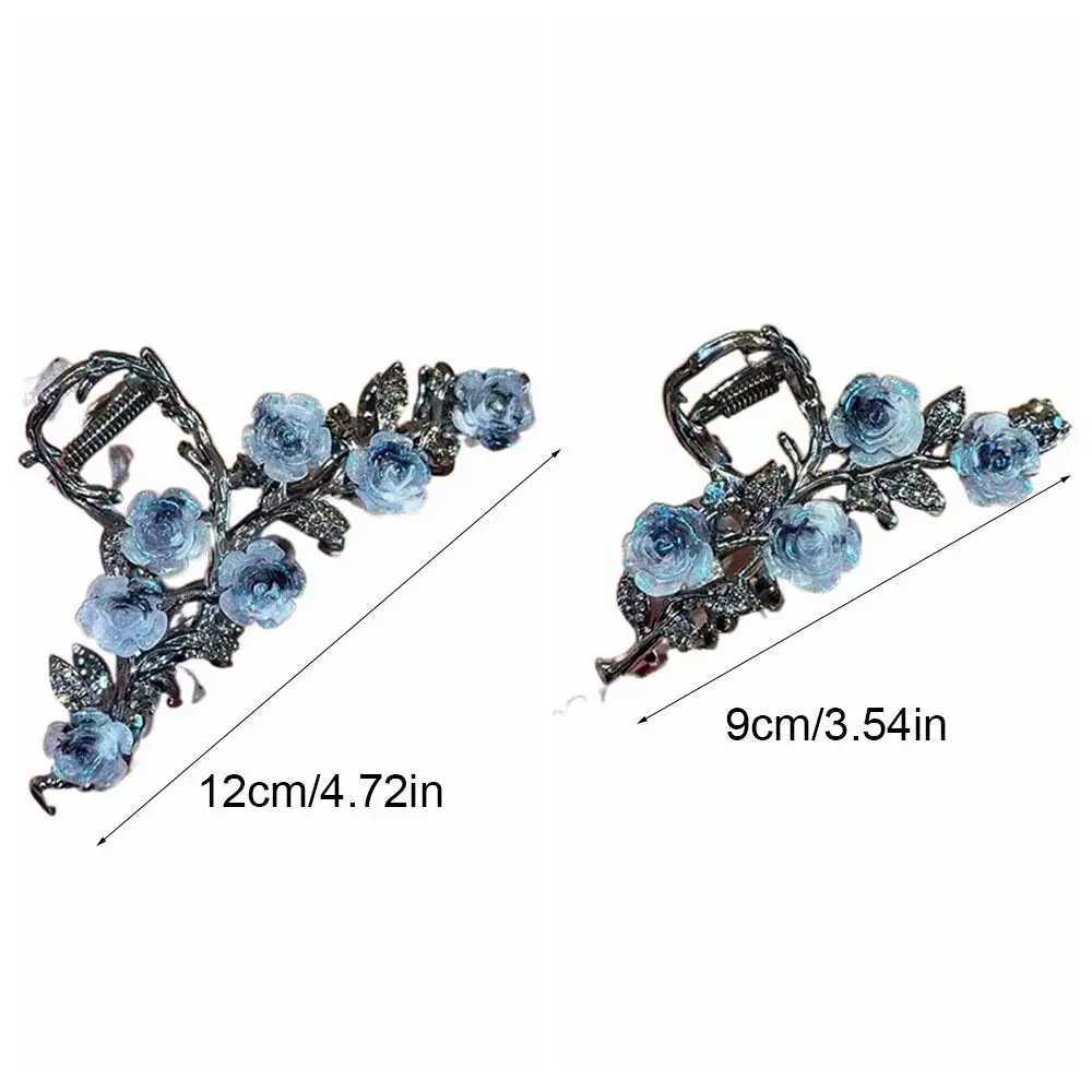 Flower tea flower hair claw ponytail clip hair accessories big shark clip head Korean style metal hair crab clip girl Y2504012