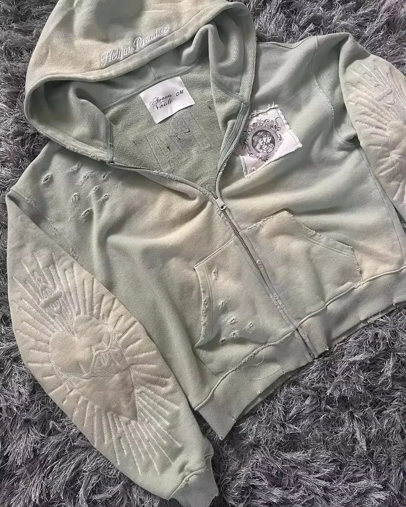 autumn and winter fashion letter patch embroidered sweater mens Y2K street retro casual sports hoodie 250411
