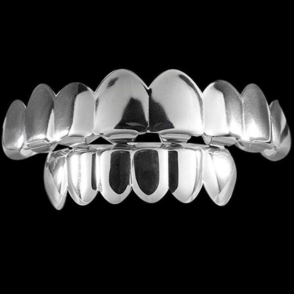 Best Bottom Dentures Halloween Mouth Barbecue Punk Copper Plated Gold Teeth Party Decoration Supplies W250412