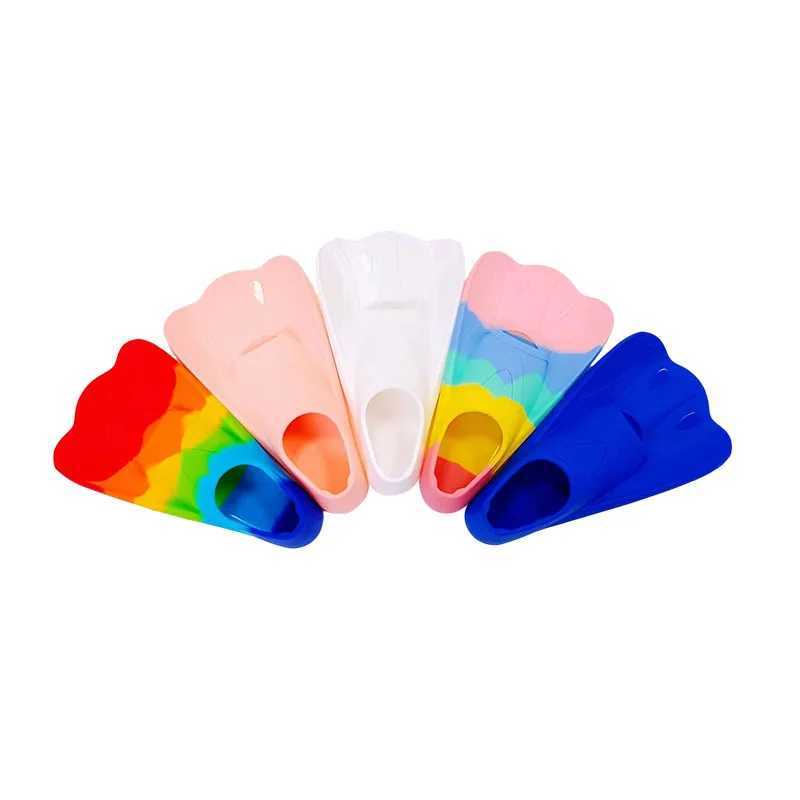 PROfESSional silicone short flip frog shoes suitabLE for children adults free swimming inflatabLE sports equipment special finsY250412