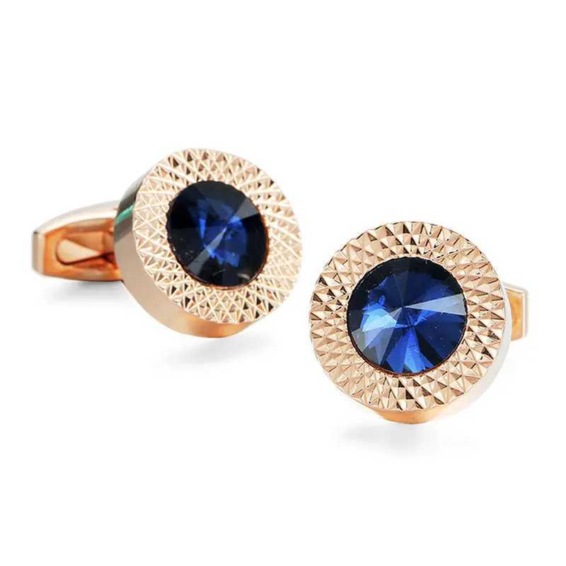 Brand new high-quality craftsmanship premium brand zircon crystal cufflinks wholesale of fashionable mens French shirt cufflinksT250412