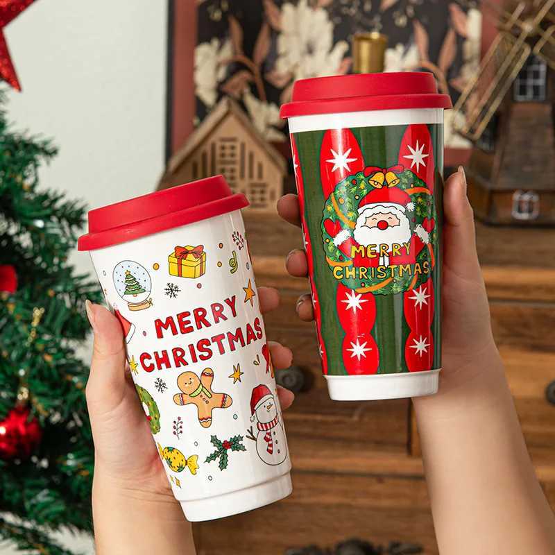 Christmas Christmas Gift Ceramic Mugs Office Cup Home Use Water Cup Cute Coffee Cup Birthday Present Lovely Souvenir Drinkware Y251112