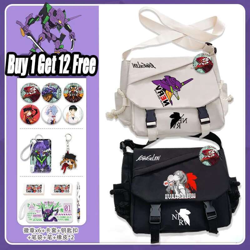 Neon Genesis Evangelion Messenger Cartoon Two-Dimensional Pain Bag Nylon Material High-Value School Handbag