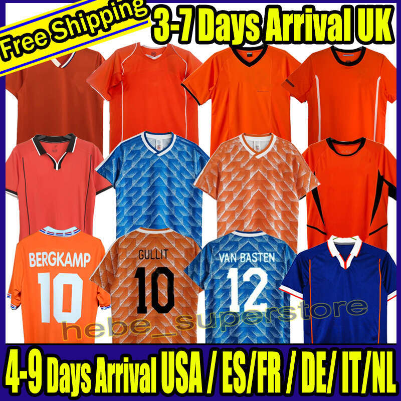 Retro 1988 2000 2002 86 88 Retro Soccer Jerseys Van Basten 95 97 98 BERGKAMP Gullit Rijkaard DAVIDS football shirt Seedorf Kluivert CRUYFF Sneijder NetherlandsES