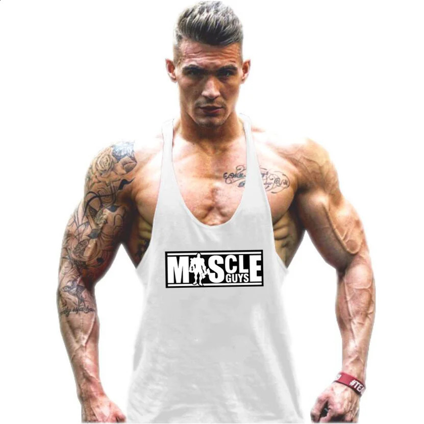 Muscle Mens Thin Belt Fitness Striger Tank Top Cotton Sports Wear 250407