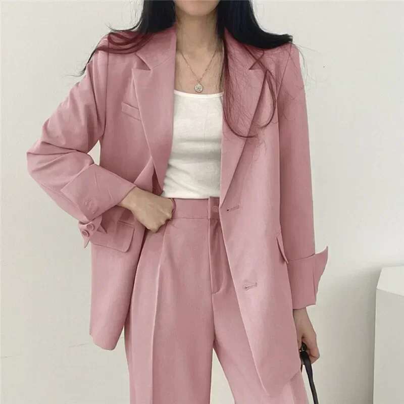 Small Retro Slim-fit Fashion 2025 Spring and Autumn Female Korean Version of Casual Design Coat Suit Pants