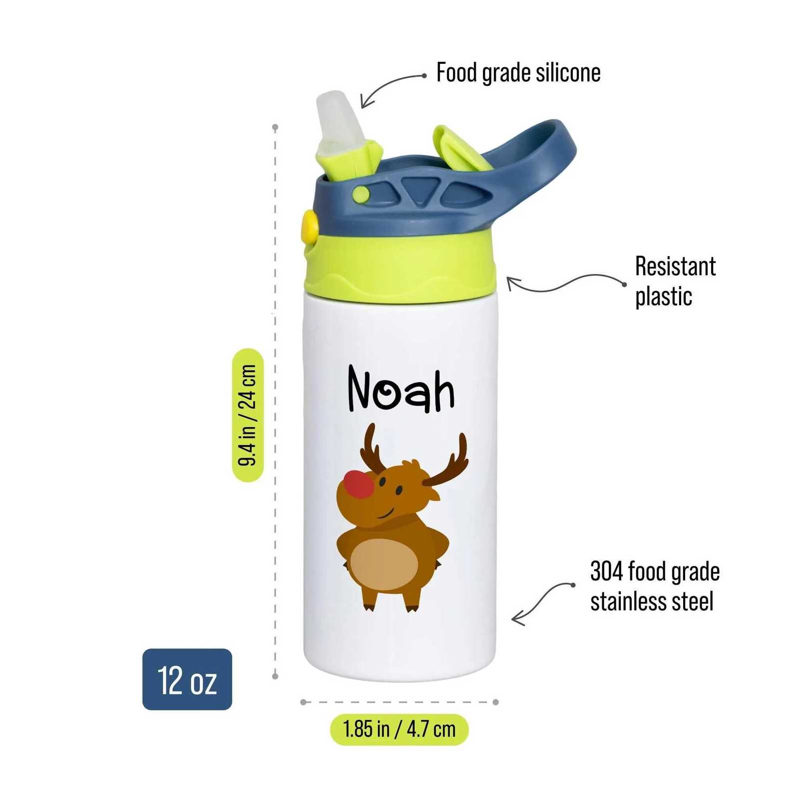 Christmas Personalized Kids Portable Insulated Cup Custom Text Leak Proof Thermal Mug Christmas Halloween Drinkware Birthday Gift Y251112