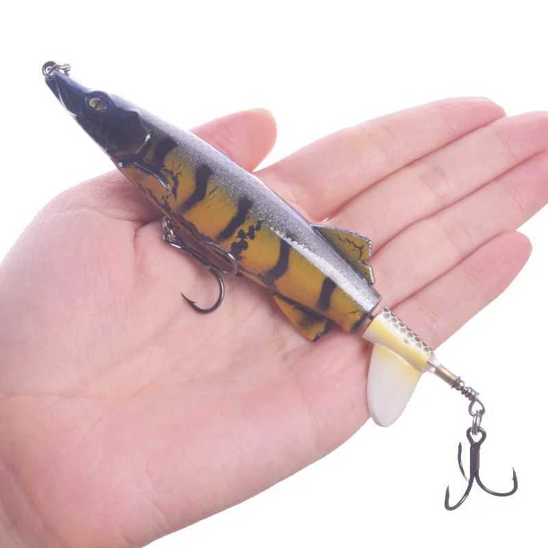WDAIREN 13cm 16g With Topwater Fishing Lure Artificial Bait Hard Soft Rotating Tail Fishing Tackle Geer Z250411