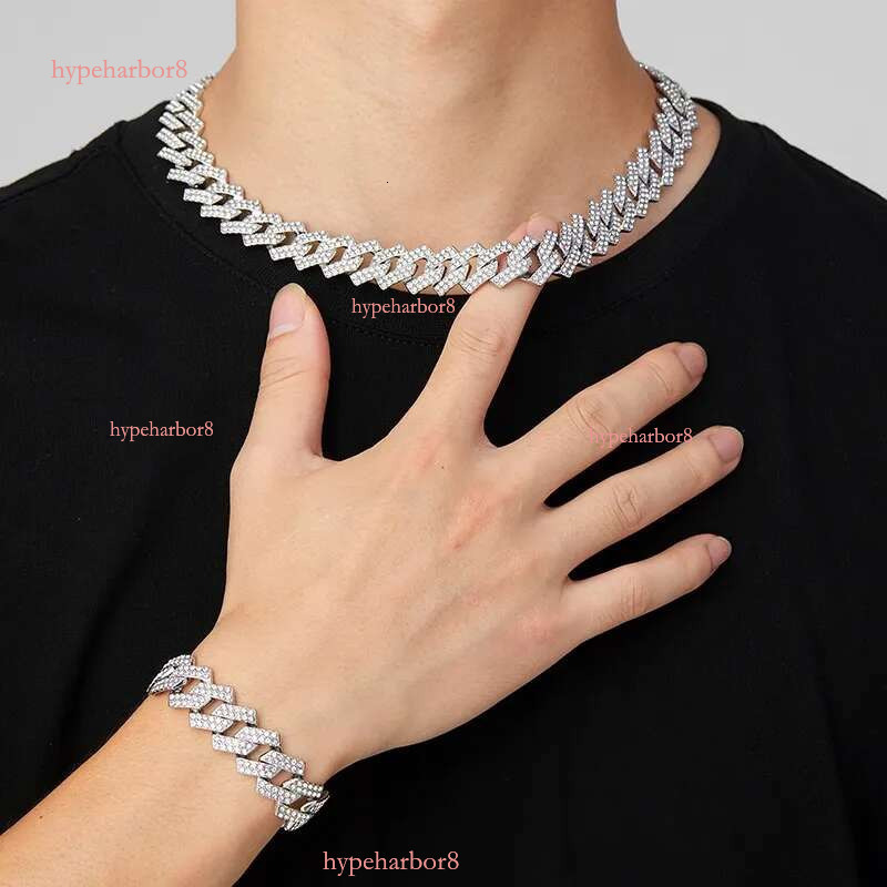 vvs moissanite cuban k chain for men 15MM wide 2 row prong iced out dia necklace rapper rock personalize hip hop mens jewelry woman gift