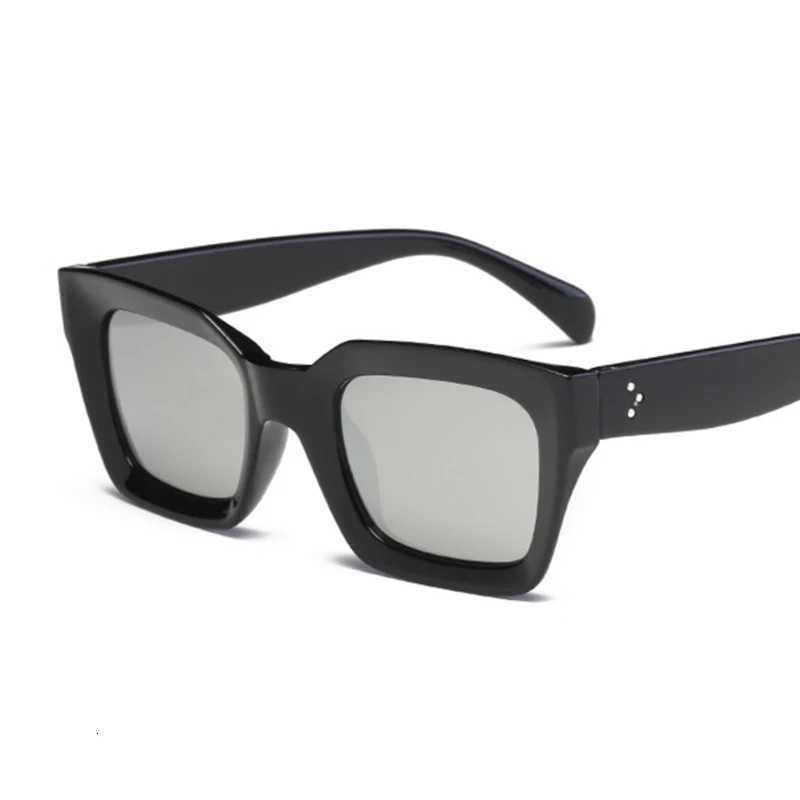 New Fashion Woman Luxury Brand Square Sunglasses Ladies Vintage Oversized Sun Glasses Female Big Frame Uv400 Shades BlackC250411