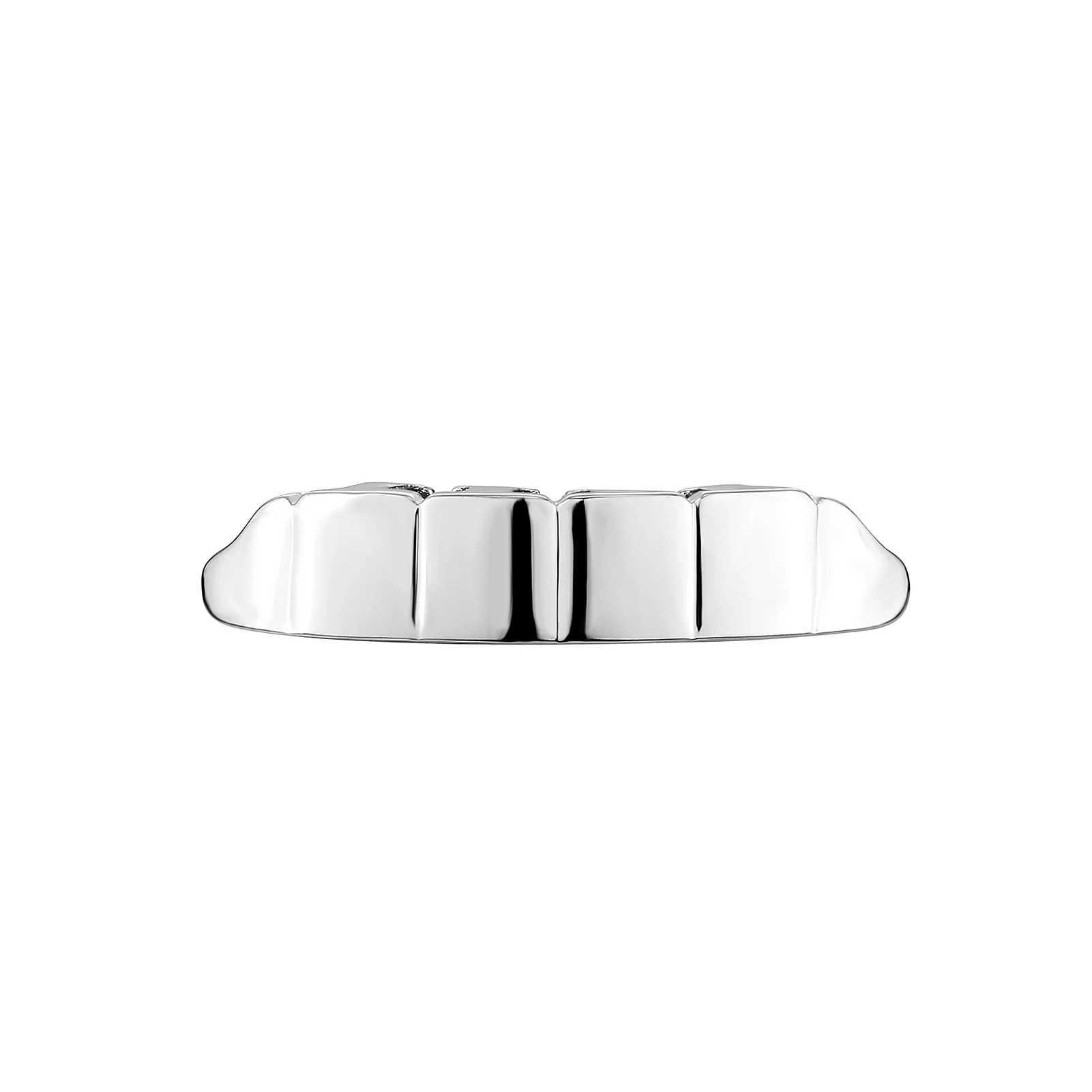 Jinao Hip Hop Smooth Surface Tooth Grill Set Yes Tooth Grill Punk Rap Singer Luxury Fashion Jewelry Halloween FLame Cosplay W250412
