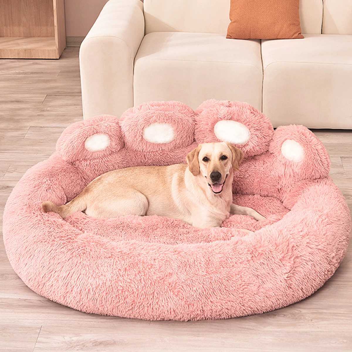 Furry dog bed plush dog house accessories pet products large dog bed sofa basket small pad cat pad small dog pet X250412