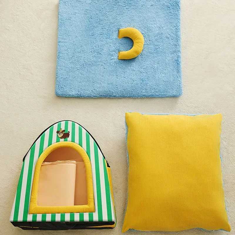 Foldable dog house dog house mattress is suitable for small and medium-sized dogs cats winter warm cat beds nest pet products basket pets and small do