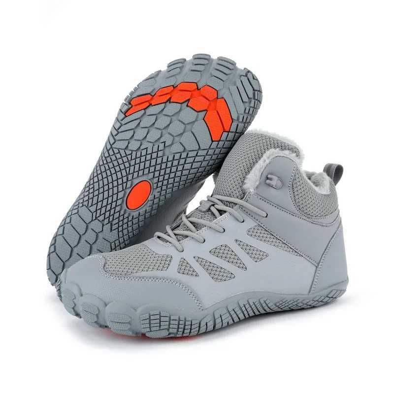 Mens Womens Snow Boots Barefoot Shoes Waterproof Wide Toe Box Shoes Warm Plush Snow Boots Non-slip Outdoor Mens Hiking Shoes L251112