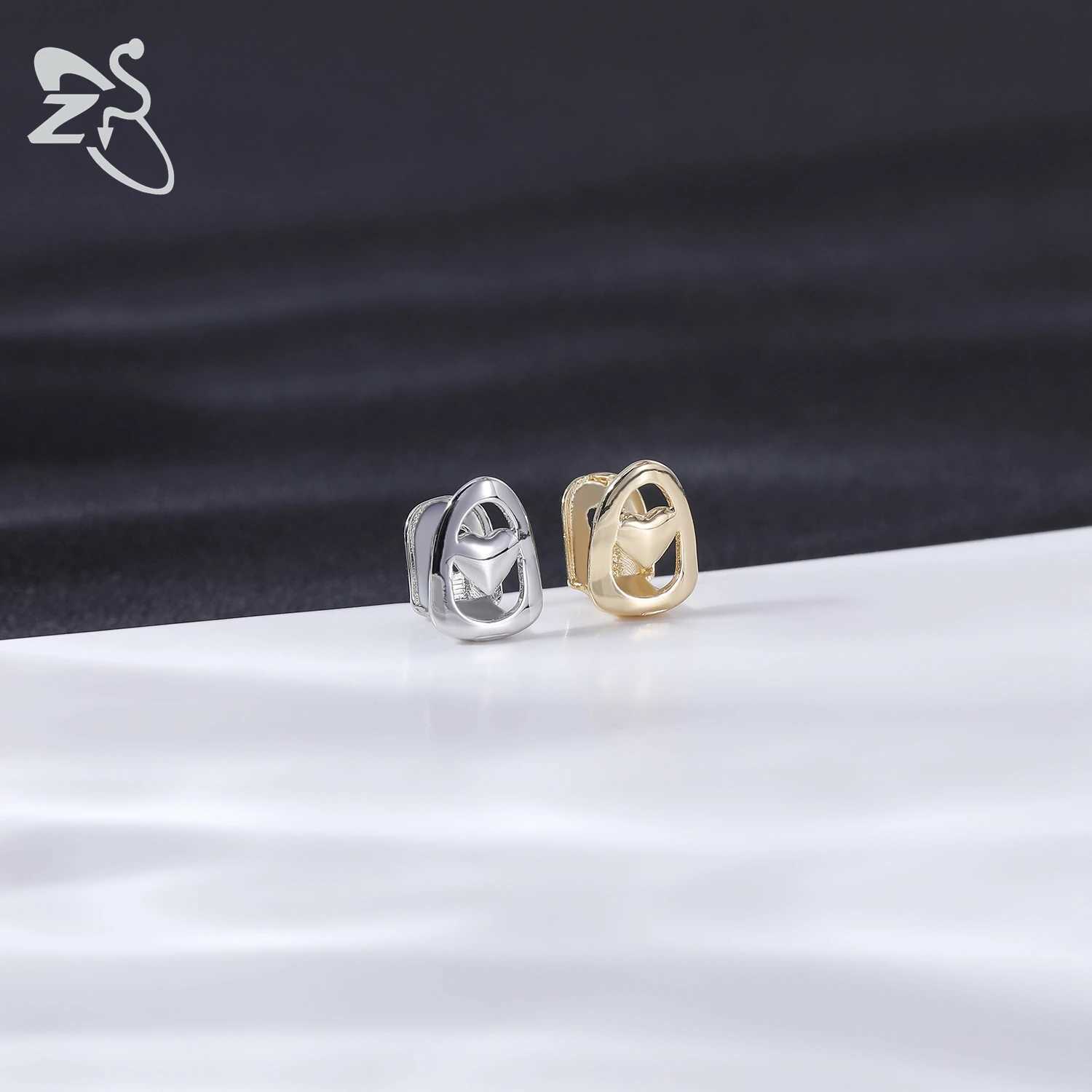 ZS 1 PC/1 set hip-hop silver gold-plated Grillz teeth gloss CZ crystal cross gap Grillz rose star shaped upper and lower tooth caps W250412