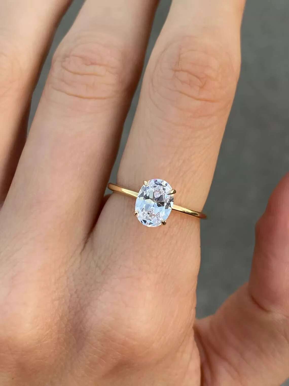 Oval Cut Moissanite Engagement Wedding Ring Jewelry 925 Silver Minimalist Engagement Rings for Women