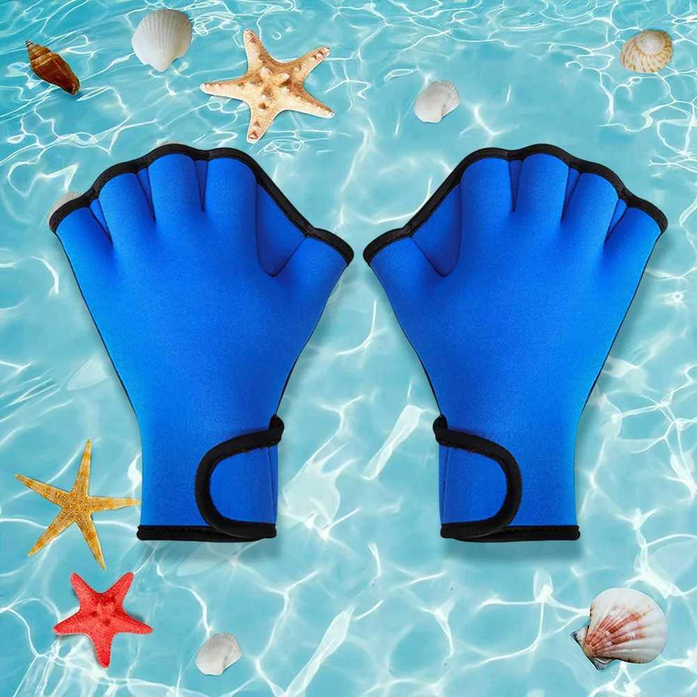 Silicone swimming fin flip cover mens childrens swimming pool sports professional training finger hand net gloves paddle equipmentY250412G