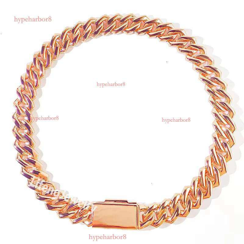 Custom 10mm 4-Rows Sterg Sier Rose Gold Cuban k Chain for Men Full Iced Hip Hop Dia Moissanite Fine Necklaces
