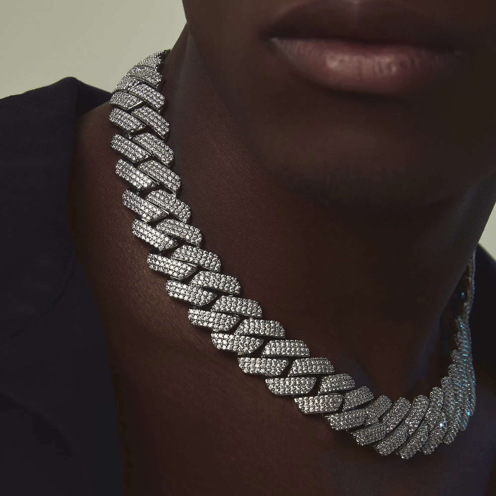 Moissanite hip-hop high-end Cuban chain