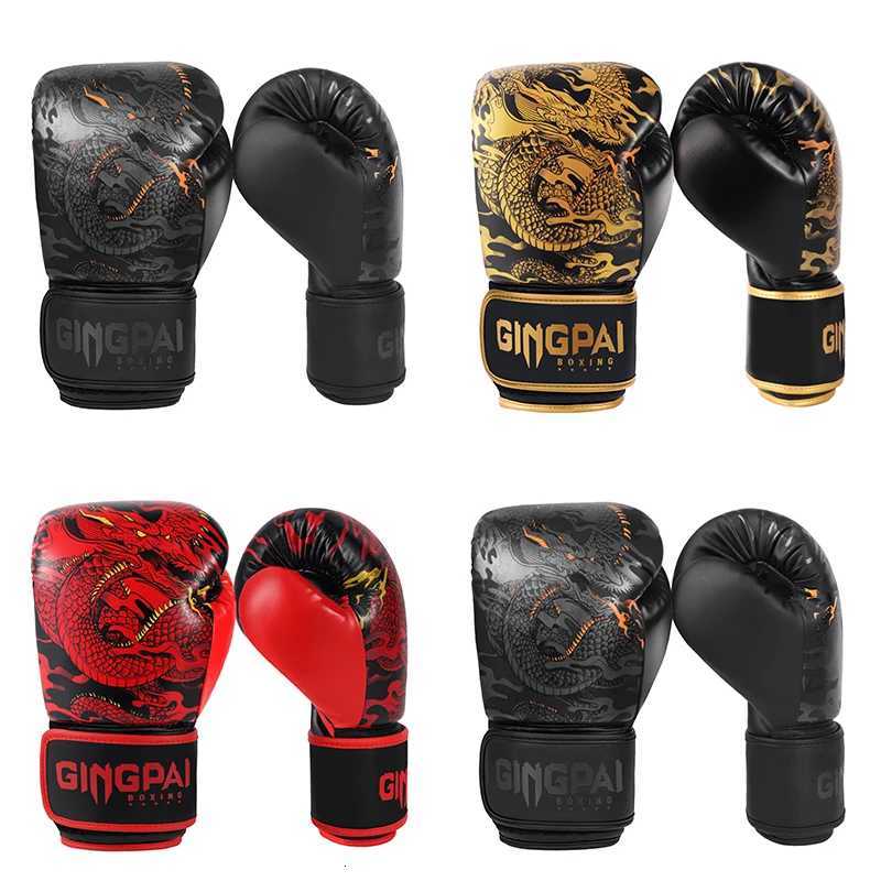10/12/14oz Dragon Boxing Gloves Professional Adult Sanda Muay Thai Fighting Gloves Men and Women Training Sandbag Free Fight MMA Z251112