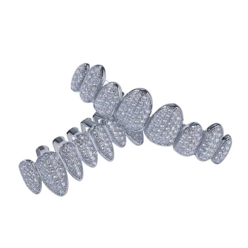 TBTK Irregular Canine Dental Grills Zircon Braces Punk Simple Luxury Style Body Jewelry unisex ice out CZ teeth Grillz hip-hop W250412