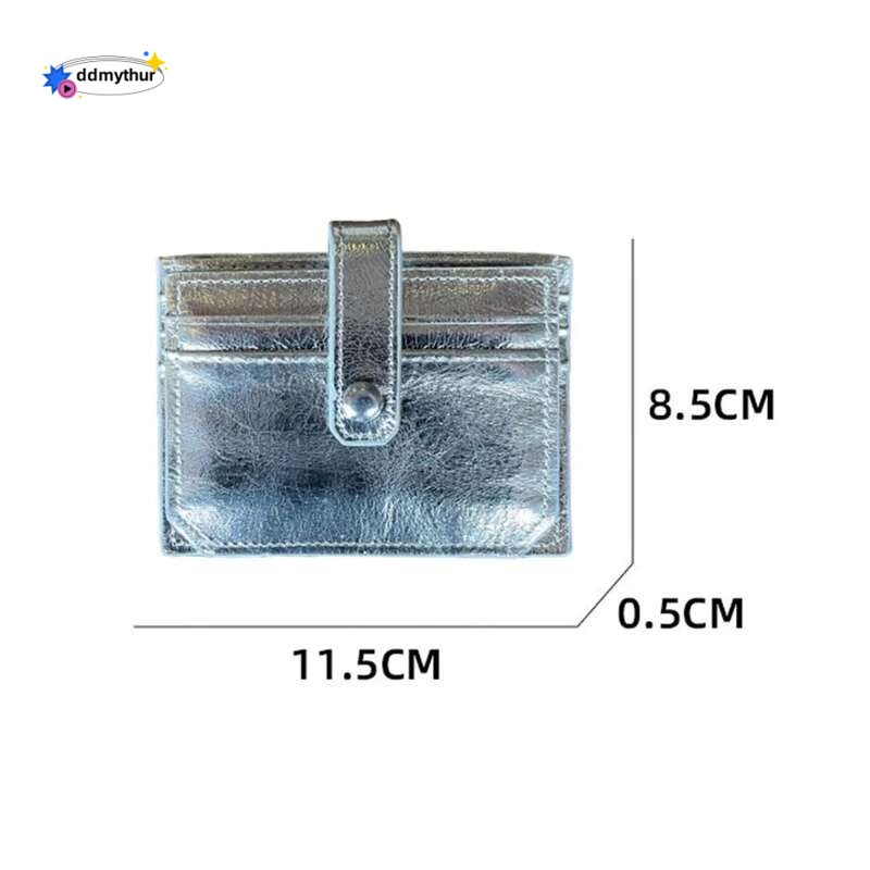 Women Short Wallet Sier Leather Bags Multi-card Slot Ultra-thin Card Holder Bank Credit ID Small Cute Clutch Bag ddmythur