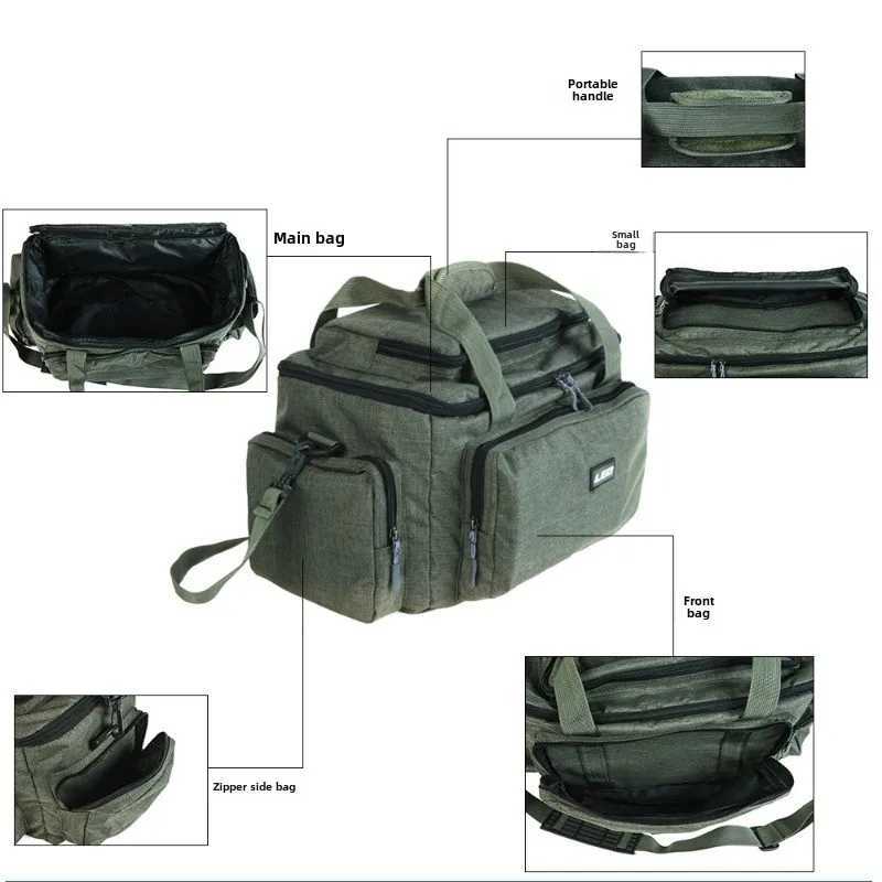 Shoulder Crossbody Fishing Bags 600D Oxford Fabric Durable High Capacity Storage Fishing Gear Bags for Men Outdoors Bag Z250411