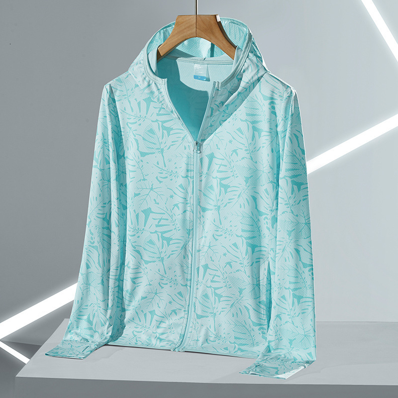 Upf50 Outdoor Sunscreen Clothing Summer Camo Sunscreen Clothing Mens Coat Hooded Long Sleeve Thin Breathable Skin Clothing