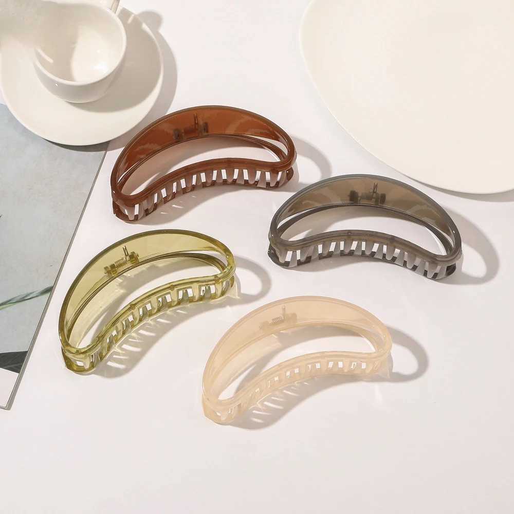 Jelly colored large claw hair clip womens ponytail holder crab bucket transparent hair clip Korean hair clip accessories Y2504012