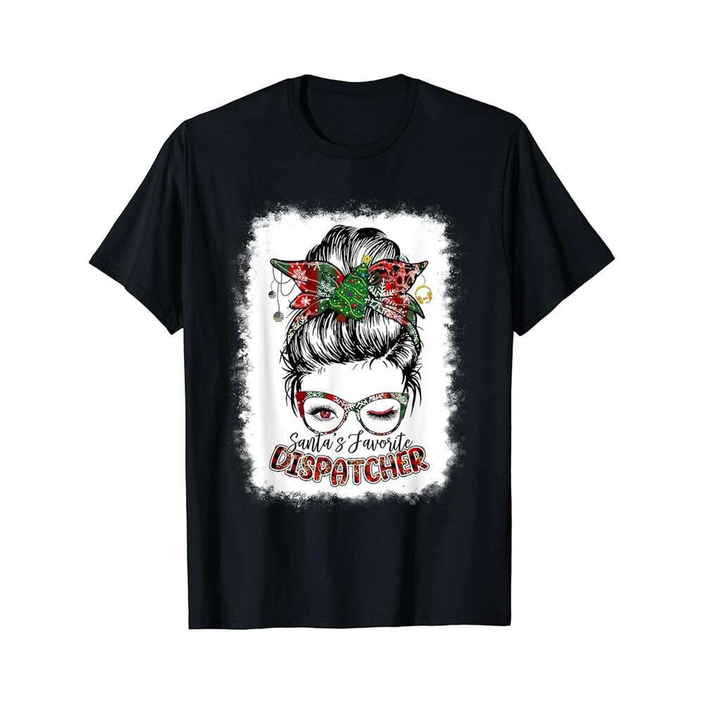 Designer T shirt 911 Dispatcher Christmas Santas Favorite Dispatcher Men - 220g T shits