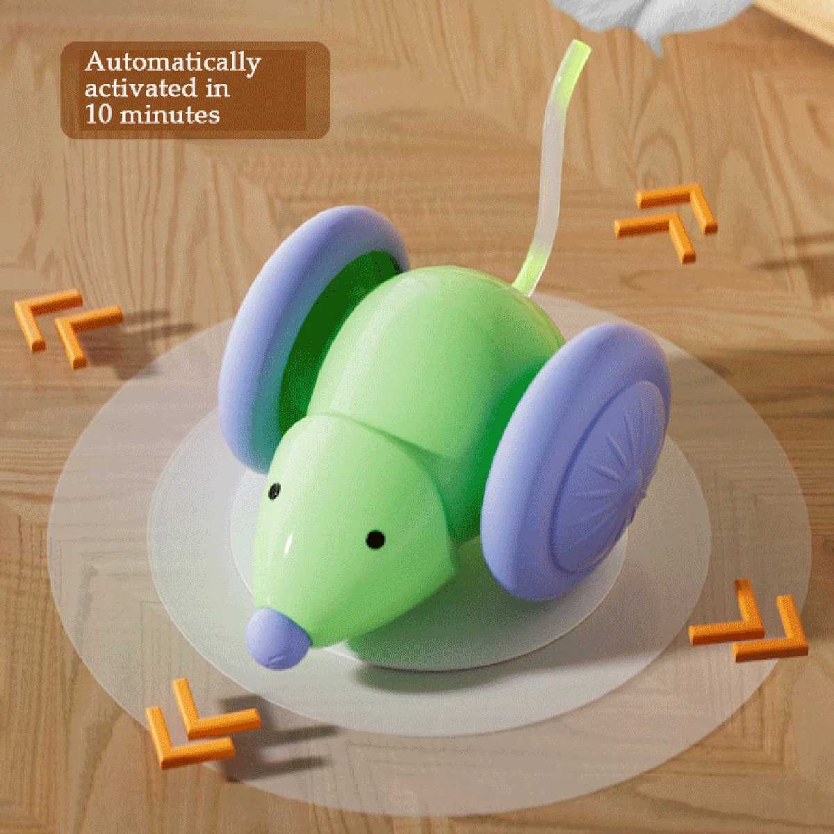 Intelligent electric mouse cat toy used for interactive gaming time with obstacle avoidance silent charging 1.5H battery life Y250412