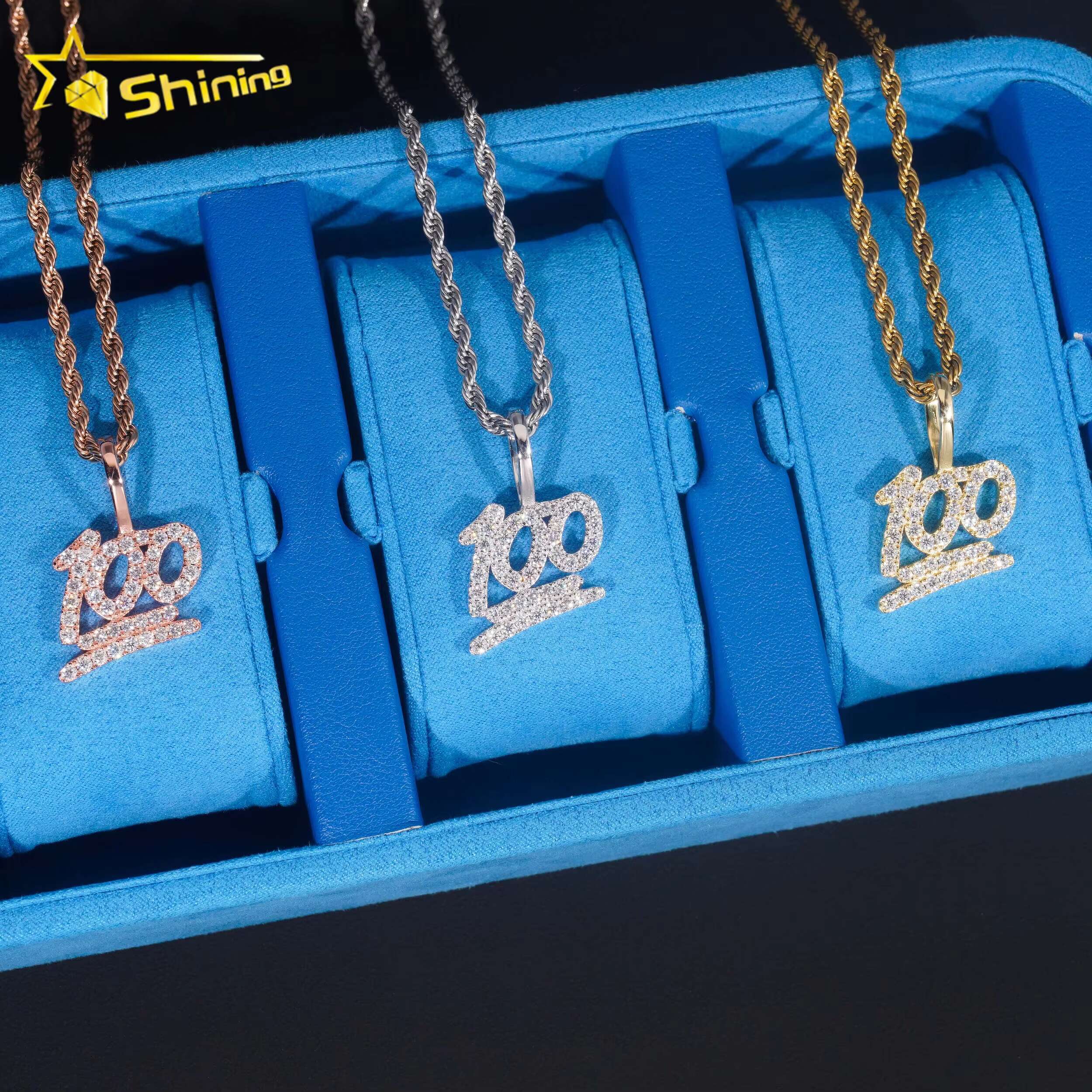 Silver 925 Pendants VVS Moissanite Diamond Mossanite Hip Hop Fine Jewelry Iced Out Diamond Moissanite Hamsa Hand Pendant