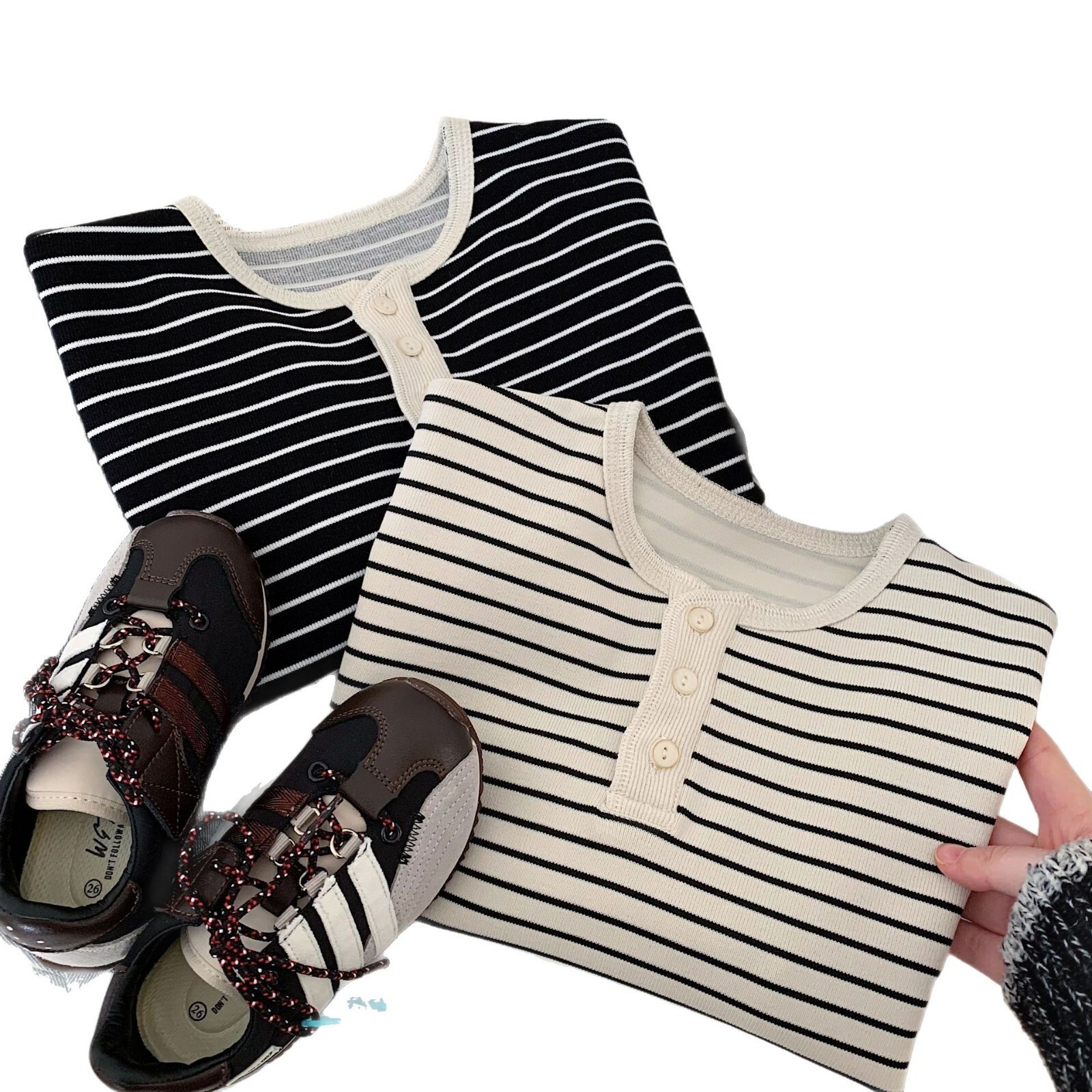 Ddmyshoesvip Children S Hoodie Spring New Product Children S Clothing Boys Chest Slit Striped Pullover Top Trend