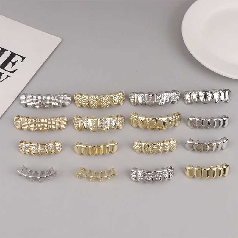Tooth scrub set suitable for unisex top bottom mouth gold silver tooth scrub tooth cover removable dental fashion jewelry W250412