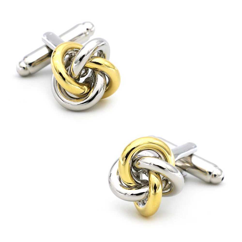 Mens black cufflinks with fashionable knot design high-quality copper material cufflinks wholesale and retailT250412