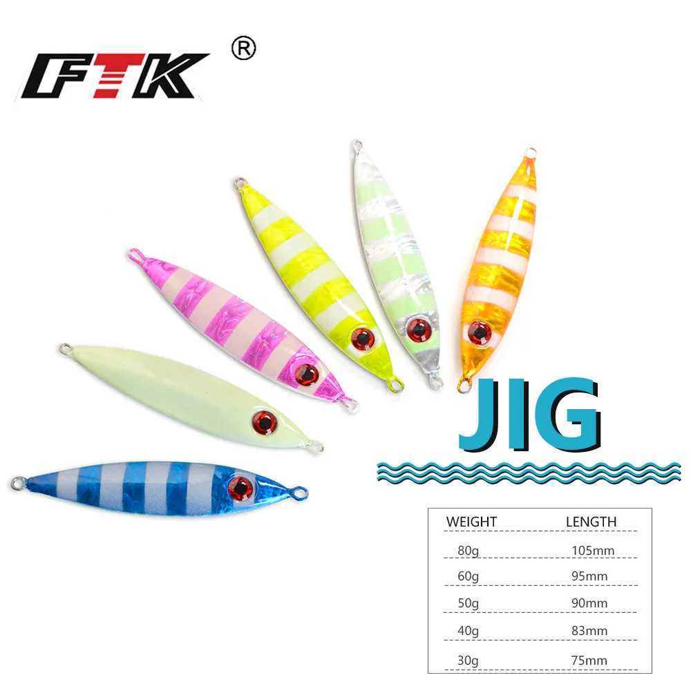 FISH KING 1PC 30G/40g/60G 3D eyes Laser Body Back Luminous Metal Jig Lure Paillette Knife Artificial Hard Bait Sea Fishing Lure Z250411